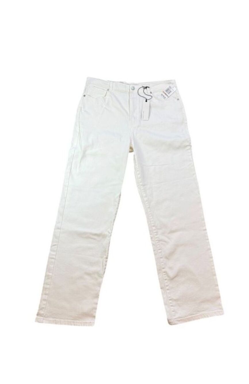 Habitual Womens Jeans Reese High Rise Straight Size 12/31 White Denim New READ